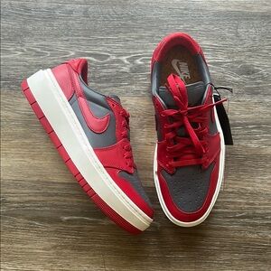 Air Jordan 1 Elevate Low Red and Gray Sneakers